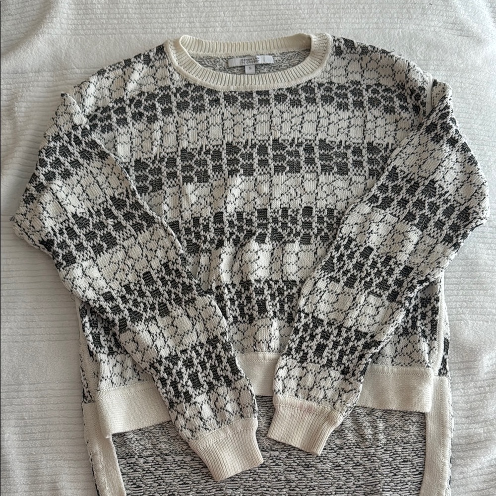 Derek Lam 10 Crosby high low black and white sweater size S